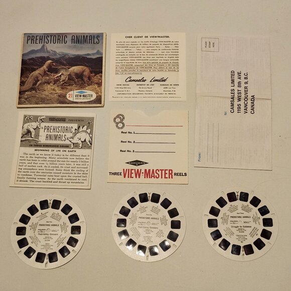 VINTAGE View Master Prehistoric Animals Reel Lot Packet of 3 1960s - Picture 1 of 13